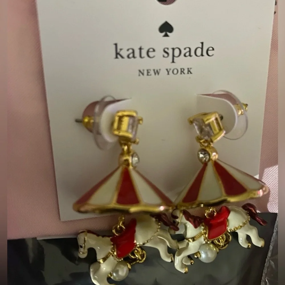 KATE SPADE Winter Wonderland Carousel Statement Earrings - Picture 4 of 5